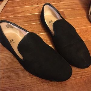 Black  suede loafers size 7